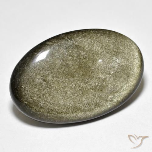 Obsidienne Marron noir naturelle ovale, 26.59 ct, Opaque