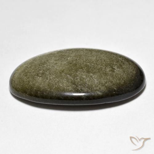Obsidienne Marron noir naturelle ovale, 26.59 ct, Opaque