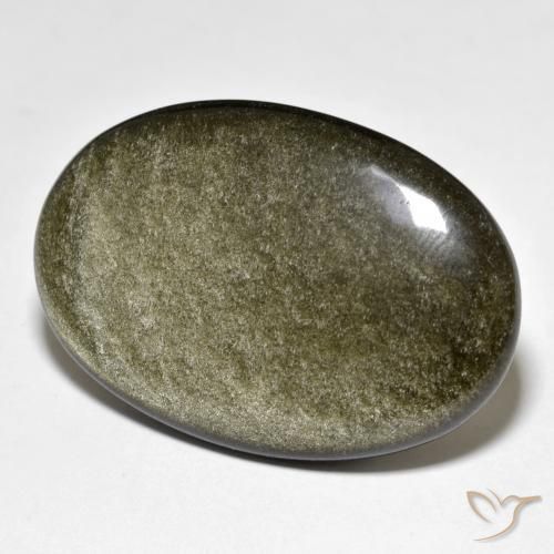 33.38ct Naturel Marron noir Obsidienne, ovale, Opaque