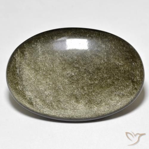 Obsidienne Marron noir naturelle ovale, 33.38 ct, Opaque
