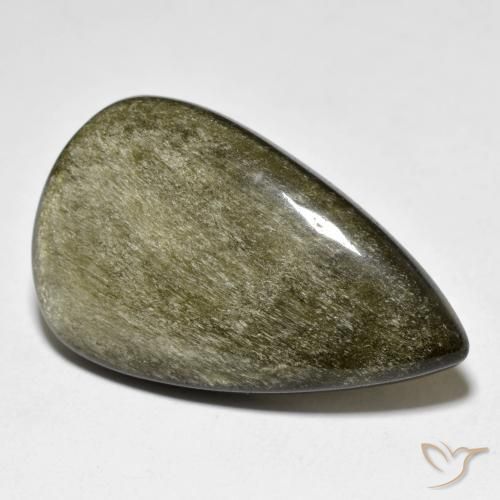 25.12ct Naturel Marron noir Obsidienne, En forme de poire, Opaque