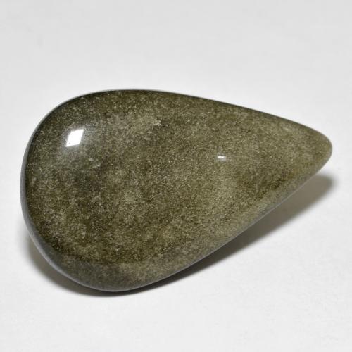Obsidienne doré naturelle en forme de poire, 18,36 ct, opaque