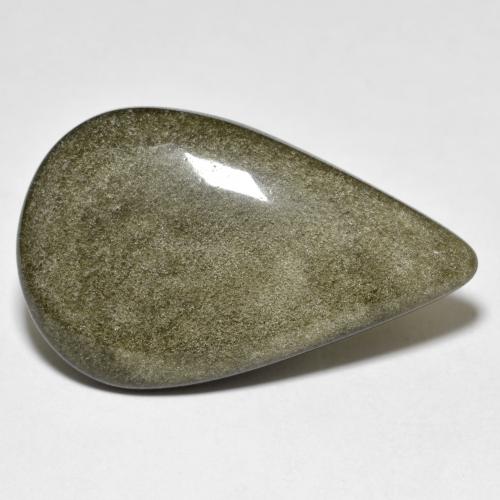 Obsidienne doré naturelle en forme de poire, 18,36 ct, opaque