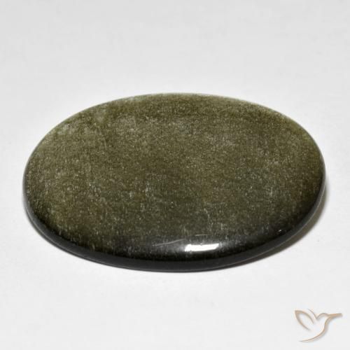 Obsidienne Marron noir naturelle ovale, 23.80 ct, Opaque