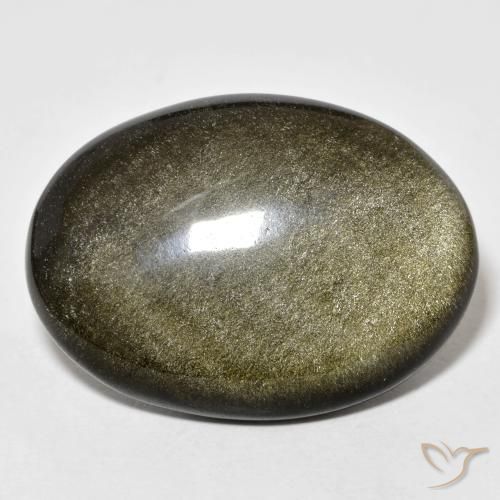 Obsidienne doré naturelle coupe ovale, 28,60 ct, opaque