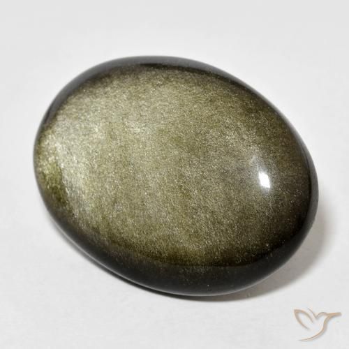 Obsidienne doré naturelle coupe ovale, 28,60 ct, opaque