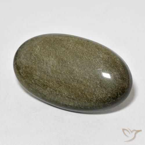 18.46ct Naturel Noir avec reflets dorés Obsidienne, ovale, Opaque