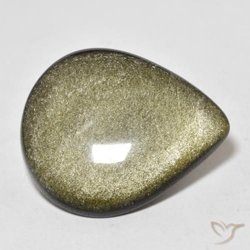 Obsidienne Marron noir naturelle En forme de poire, 17.41 ct, Opaque
