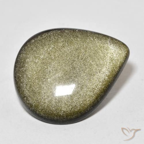 Obsidienne Marron noir naturelle En forme de poire, 17.41 ct, Opaque