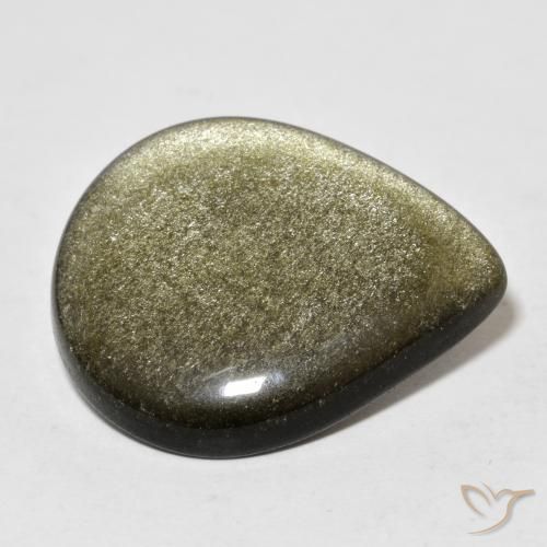 Obsidienne Marron noir naturelle En forme de poire, 17.41 ct, Opaque