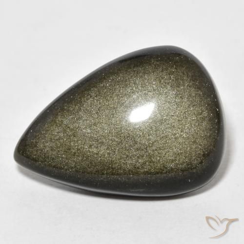 18.65ct Naturel Marron noir Obsidienne, En forme de poire, Opaque