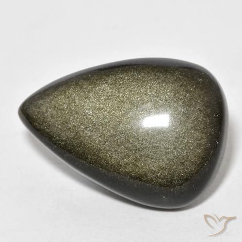 Obsidienne Marron noir naturelle En forme de poire, 18.65 ct, Opaque