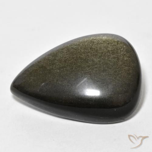 Obsidienne Marron noir naturelle En forme de poire, 18.65 ct, Opaque