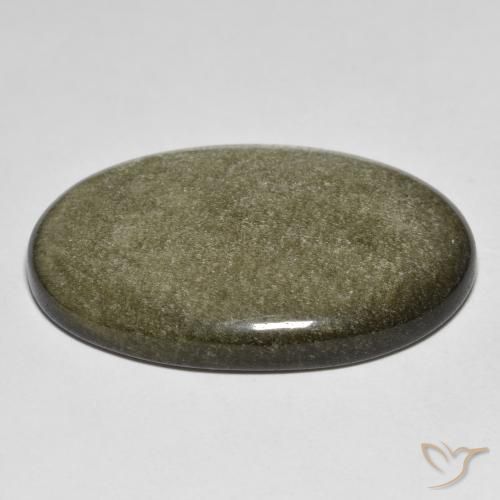Obsidienne Marron noir naturelle ovale, 36.33 ct, Opaque