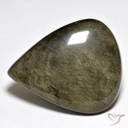 42.04ct Naturel Marron noir Obsidienne, En forme de poire, Opaque