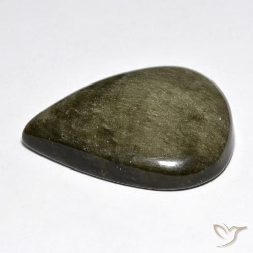 Obsidienne Marron noir naturelle En forme de poire, 42.04 ct, Opaque
