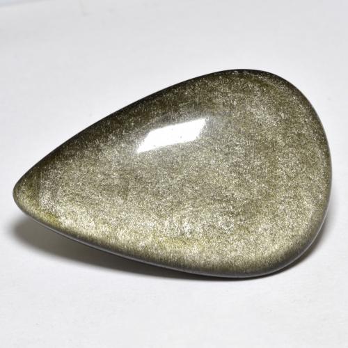Obsidienne doré naturelle en forme de poire, 27,20 ct, opaque