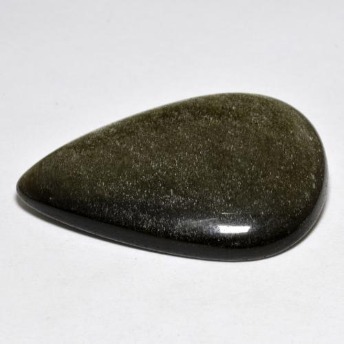 Obsidienne doré naturelle en forme de poire, 27,20 ct, opaque