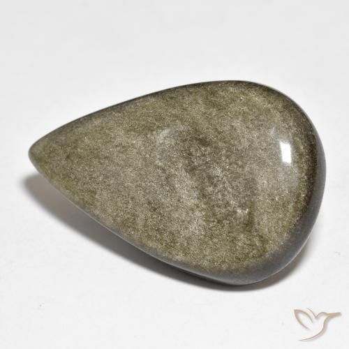38.92ct Naturel Marron noir Obsidienne, En forme de poire, Opaque