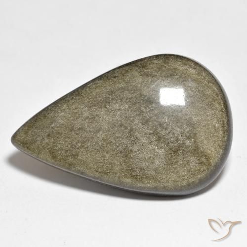 Obsidienne Marron noir naturelle En forme de poire, 38.92 ct, Opaque
