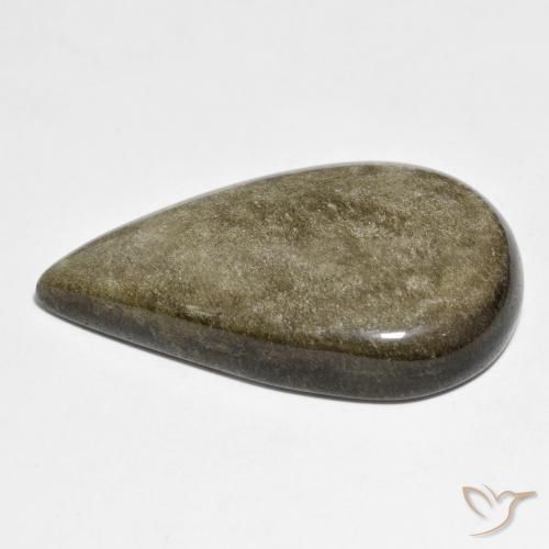 Obsidienne Marron noir naturelle En forme de poire, 38.92 ct, Opaque