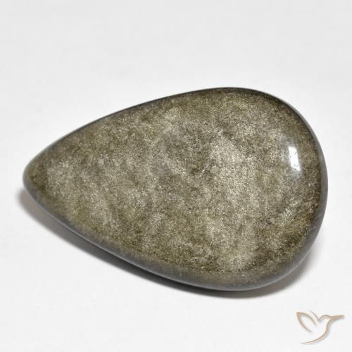 Obsidienne Marron noir naturelle En forme de poire, 25.86 ct, Opaque