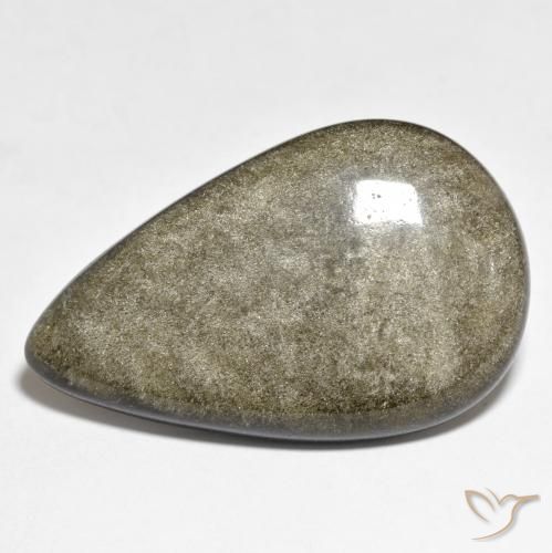 Obsidienne Marron noir naturelle En forme de poire, 25.86 ct, Opaque