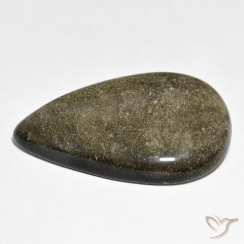 Obsidienne Marron noir naturelle En forme de poire, 25.86 ct, Opaque