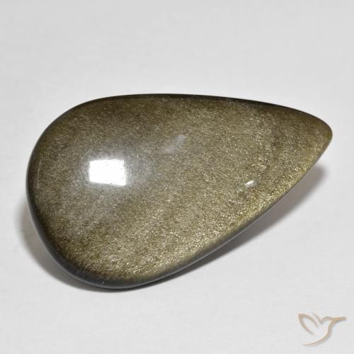 Obsidienne Multicolore naturelle En forme de poire, 21.31 ct, Opaque