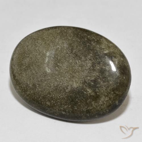 21.74ct Naturel Noir avec reflets dorés Obsidienne, ovale, Opaque