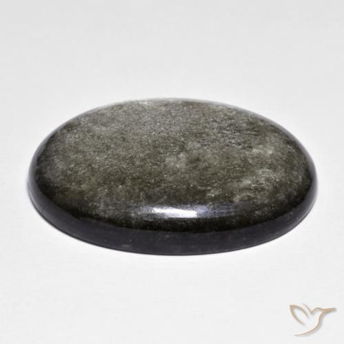 Obsidienne gris naturelle coupe ovale, 32,02 ct, opaque