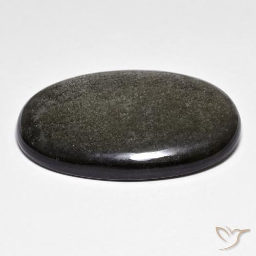 Obsidienne gris naturelle coupe ovale, 26,36 ct, opaque