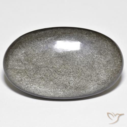 Obsidienne Gris léger naturelle ovale, 31.03 ct, Opaque