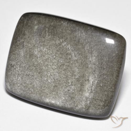 29.71ct Naturel Noir grisâtre Obsidienne, Coussin, Opaque