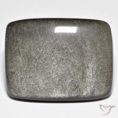 Obsidienne Noir grisâtre naturelle Coussin, 29.71 ct, Opaque