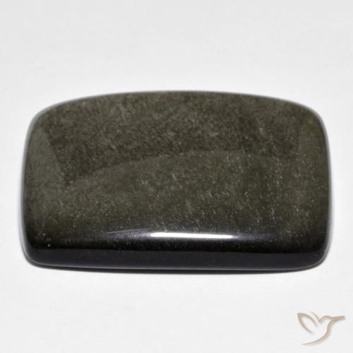 Obsidienne Noir grisâtre naturelle Coussin, 29.71 ct, Opaque
