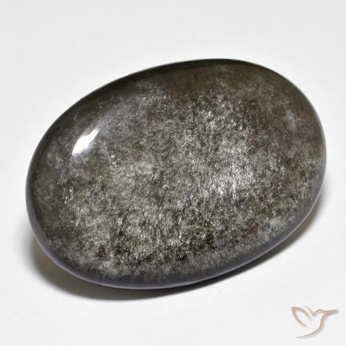 27.47ct Naturel Gris moyen-foncé Obsidienne, ovale, Opaque