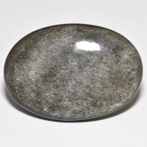 Obsidienne Gris foncé naturelle Coupe ovale, 24.89 ct, Opaque