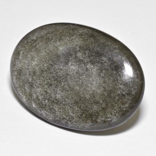 Obsidienne Gris foncé naturelle Coupe ovale, 24.89 ct, Opaque