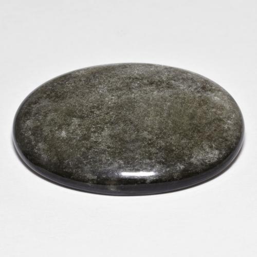 Obsidienne Gris foncé naturelle Coupe ovale, 24.89 ct, Opaque