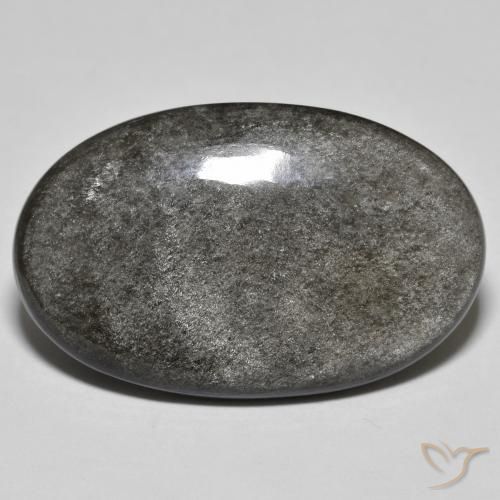 Obsidienne Gris léger naturelle Coupe ovale, 23.91 ct, Opaque