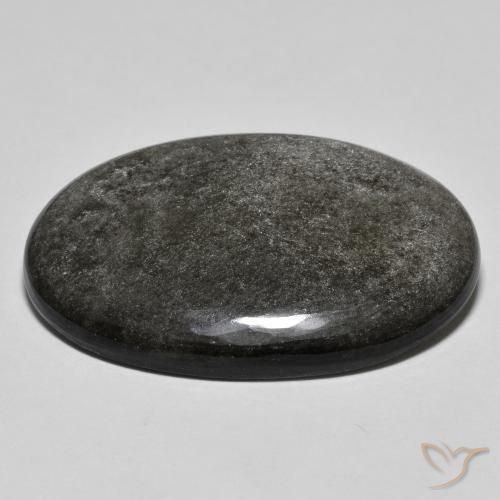 Obsidienne Gris léger naturelle Coupe ovale, 23.91 ct, Opaque