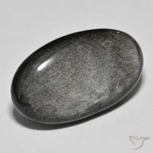 Obsidienne Gris léger naturelle ovale, 26.61 ct, Opaque