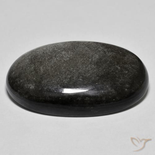 Obsidienne Gris léger naturelle ovale, 26.61 ct, Opaque