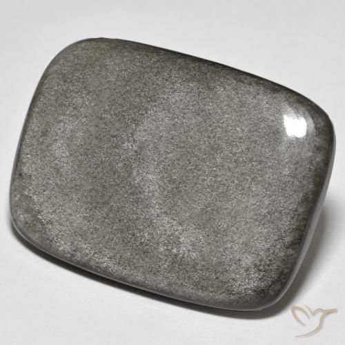 32.84ct Naturel Gris léger Obsidienne, Coussin, Opaque
