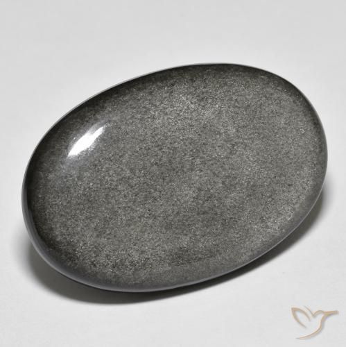 Obsidienne Gris léger naturelle ovale, 31.50 ct, Opaque