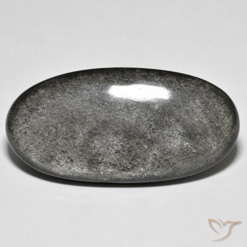 Obsidienne Gris léger naturelle ovale, 33.09 ct, Opaque