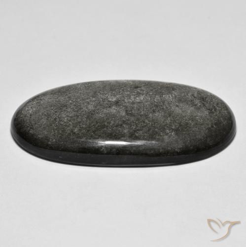 Obsidienne Gris léger naturelle ovale, 33.09 ct, Opaque