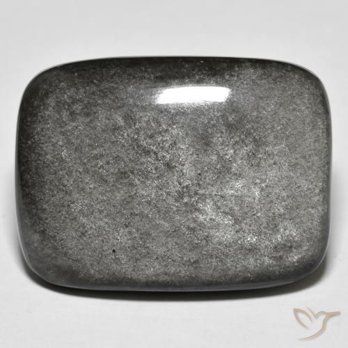 33.22ct Naturel Gris léger Obsidienne, Coussin, Opaque