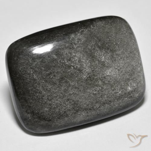 Obsidienne Gris léger naturelle Coussin, 33.22 ct, Opaque
